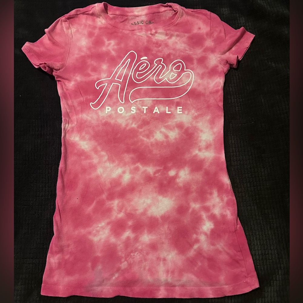 Women’s Aeropostale Classic Pink tie dye Crew Tee